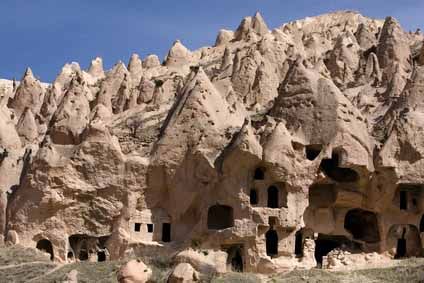 Ancient cavetown near Goreme, Cappadocia, Turkey